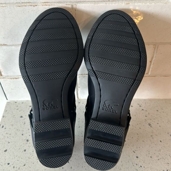Sorel Lolla ll Women’s Black Leather Ankle Booties Cut Outs Studs Casual Size 6 - Picture 8 of 14